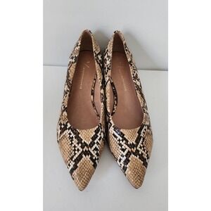 Anthropologie Womens Snakeskin Animal Print Black Heel Pointed Toe Size 6